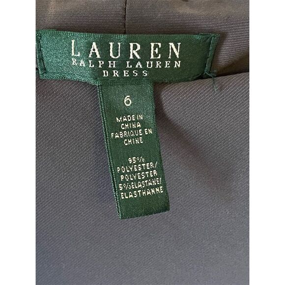 Ralph Lauren Women's Size 6 Gray Twist-Front Elegant Midi Dress Office Church - Picture 5 of 6